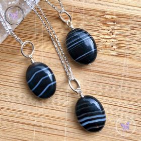 Black Sardonyx Oval Pendant